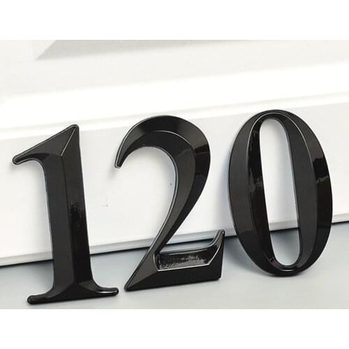 7CM Door Number Sticker Self Adhesive House Room Number 0 to 9 Digits for Hotel Apartment Home Street Number Plate Sticker Black