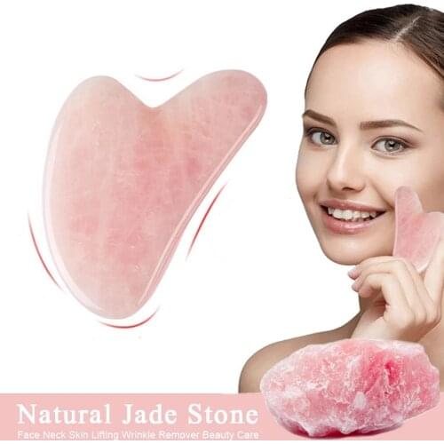 Natural Jade Massage Scraping Board Green Pink Gua Sha Scraping Beauty Tool Facial Skin SPA Wrinkle Removal Beauty Care
