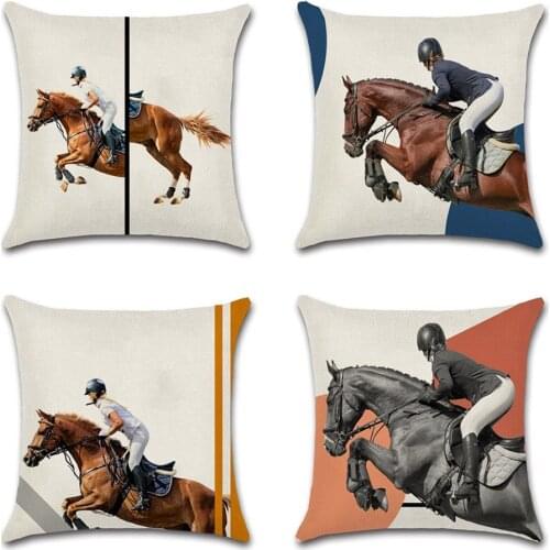 Horse Printing Cushion Cover Decorative Home Sofa Chair Car Seat Friend Kids Bedroom Gift Pillowcase Throw