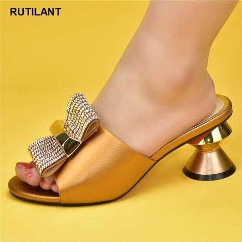 New Arrival Crystal Wedding Women Shoes High Heels Sexy Ladies Dress Shoes Plus Size Women Shoes 43 Open Toe Shoes Slip on Pumps