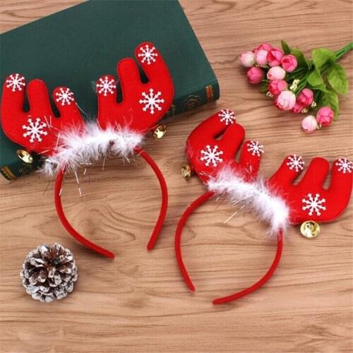 Christmas Headbands Santa Tree Christmas Decorations Elk Antlers Headband Kids Adult Headwear Reindeer Ornaments Party Cosplay