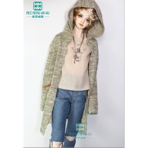 BJD doll clothes for 70cm BJD doll fashion cardigan, denim pants