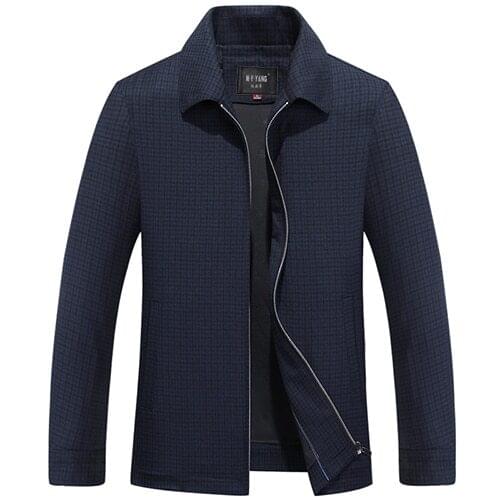 Autumn And Winter Windbreaker Male Casual Plaid Jacket 50% Off Men Turn-down Collar Slim Fit Coat