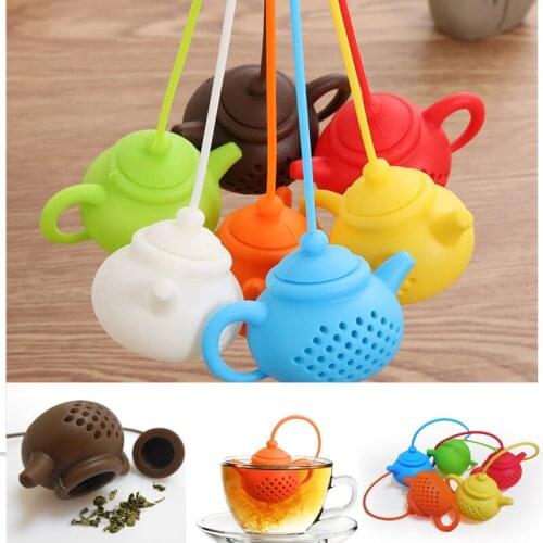 1Pcs Silicone Tea Bag color creative teapot shape tea leak Tea Bag Leaf filter Diffuser Teaware teapot Accessory Kitchen Gadget