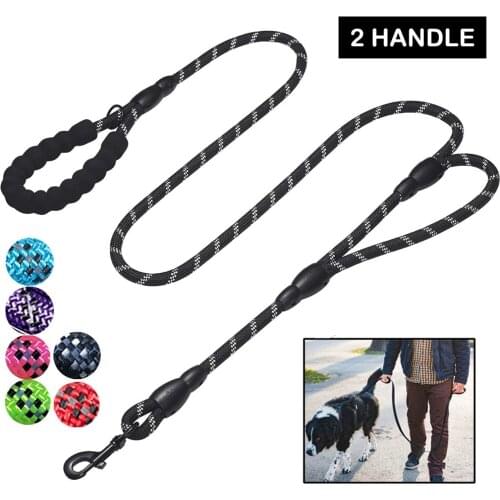 Heavy Duty Dog Leash 2 Padded Handle 6 feet Long Dog Training Walking Leashes for Medium Large Dogs
