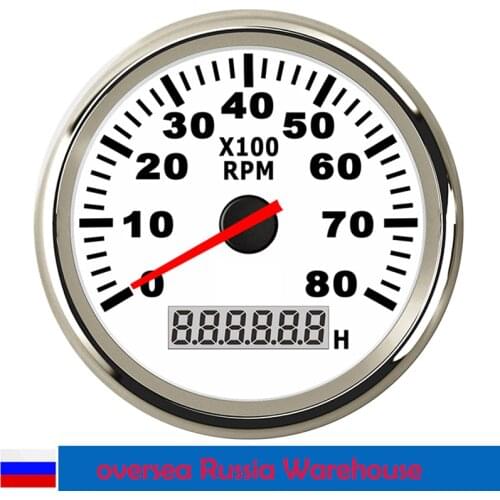 8000 RPM Tachometer For Auto Boat Marine Engine Tacho Hour Meter Gauge Digital LCD Hourmeter 12V/24V Car Automobile Accessories