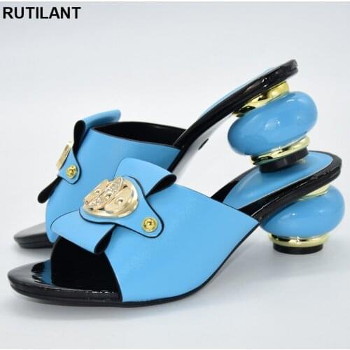 New Fashion Ladies Shoes Summer Slippers Good Quality Without Bag Pumps Super High Heels Italian Women Wedding for Party Shoes