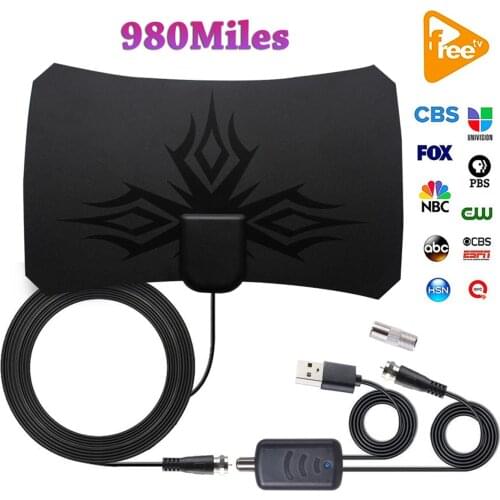 980 Miles TV Antenna 4K 1080P Digital Indoor HDTV Antenna TV Stick with satellite dish Signal Receiver Amplifier
