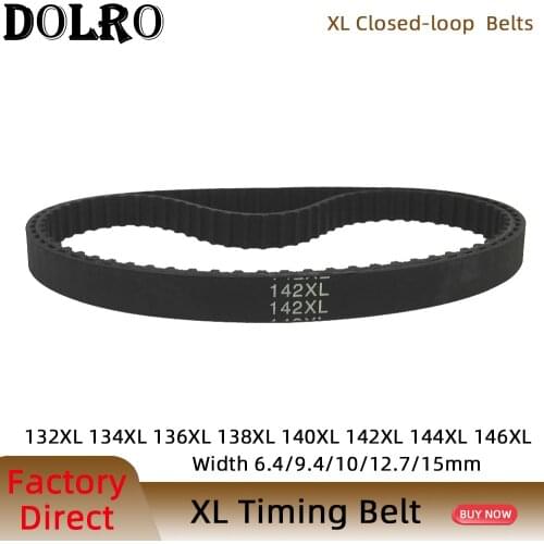 XL Timing Belt 132/134/136/138/140/142/144/146XL Width6.4/9.4/10/15mm Closed Loop Toothed Transmisson Rubber Timing Pulley Belt