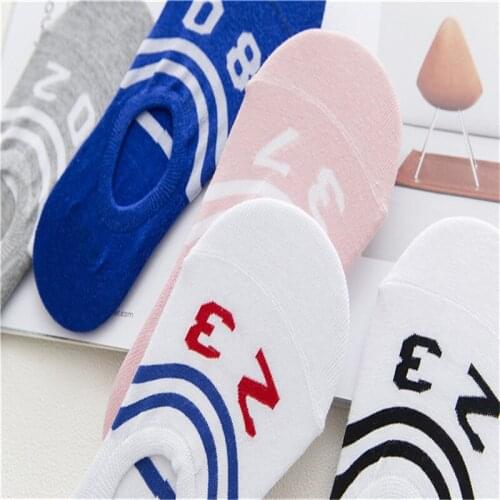 ZDL-138 Woman Boat Socks Ladies Parallel Bars Digital Silicone Antislip Cotton Socks 10pairs