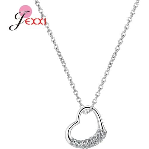 Heart Shape Pendant Silver Necklace 925 Sterling Necklaces For Women Wedding Anniversary Fine Jewelry Gifts For Her