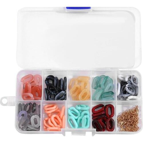 1 Box U-shaped Acrylic Open Ring Beads Connector link Chain for Jewelry Making DIY Bracelet Necklace Components Bag Strap