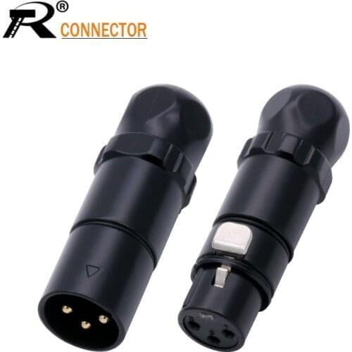 10pcs 3 pins Waterproof XLR Connector Aviation Plugs and Jack MIC Connectors and Terminals Zinc Alloy Shell