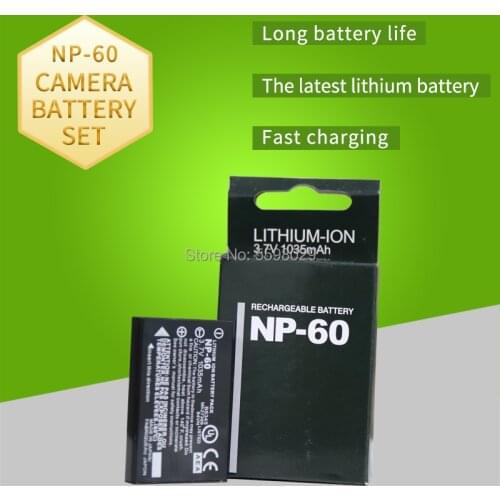 1035mAh NP-60 FNP60 SLB 1137 1037 CNP-30 K5000 D-Li2 Li-20B Battery for Fujifilm F50I F501 F401 F402 ZOOM F410 F60 NP60