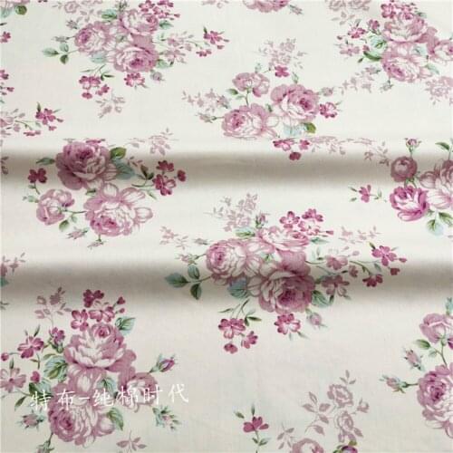 160x50cm Pink Red Rose Twill Cotton Cloth Diy Bedding Womens Sleepwear Girls Dress Sewing Fabric for Dress