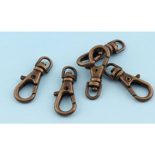 20pcs 23mm Antique bras Lanyard clasp Mini Swivel Clasp Metal Lobster Clasp key chains Snap Hook Large Purse leash clasp