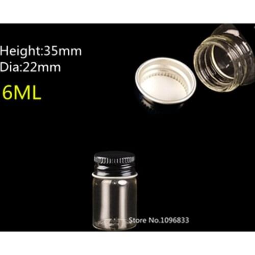 24pcs Clear Small Glass Bottle with Black Screw Cap Transparen Mini Glass Bottle Small Glass Vials Gift Wishing Bottles Jar 6ml