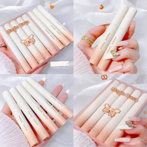 5 Pcs/set Cute Lip Gloss Set Cigarette Tube Lipstick Gift Box Waterproof And Sweat Long Lasting Lip Glaze Sexy Cosmetics TSLM1