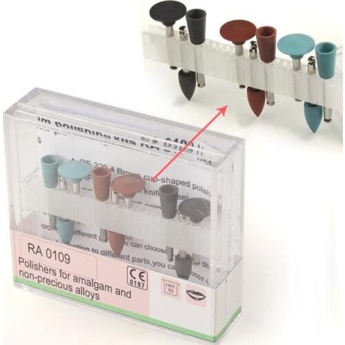 9pcs/set Teeth Whitening Silicone Polisher Diamond Burs Cups Assorted Oral Hygiene Teeth Polishing Kits Tools