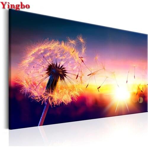 Large diy Full drill Round Square Diamond Painting Dandelion sunset scenery Diamond Embroidery Mosaic Rhinestones of Pictures