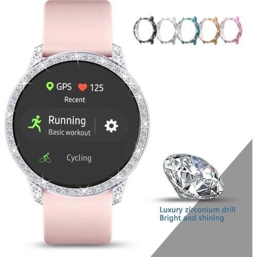 Bling Cases for Samsung Galaxy Watch Active Case Cover PC Plating Protective Frame Protective Case All-Around Rugged Bumper