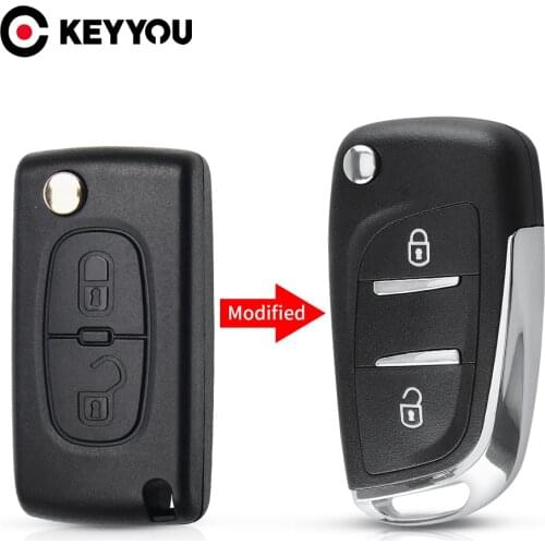 KEYYOU Flip Key Shell CE0523 For Citroen C2 C4 C5 Berlingo Xsara Picasso For Peugeot 306 407 807 Modified VA2/HU83 2/3BTN Case