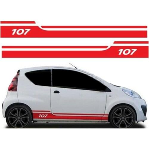 For Peugeot 107 side racing stripes graphics stickers decals vinyl jx-04