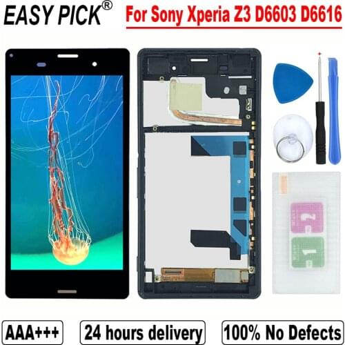 For Sony Xperia Z3 D6603 D6616 D6633 D6643 D6653 L55t L55u LCD Display Touch Sreen Digitizer Assembly With Frame