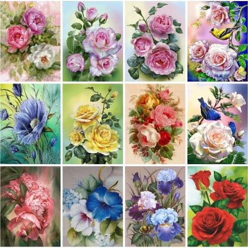 EverShine Diamond Painting Peony Picture Rhinestones Diamond Mosaic Flowers Cross Stitch Handmade Art Bead Embroidery Gift