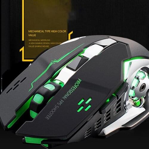 FV-W502 Computer Mouse Wireless 6 Buttons ABS 2.4GHz Rechargeable Silent Mouse for Laptop Fast response gaming mouse
