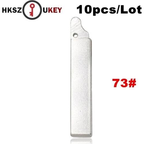 HKSZUKEY 10PCS Remote NO.73 Uncut Flip Folding Car Key Blank For Renault Citroen Peugeot Key Blade Replacement With Groove