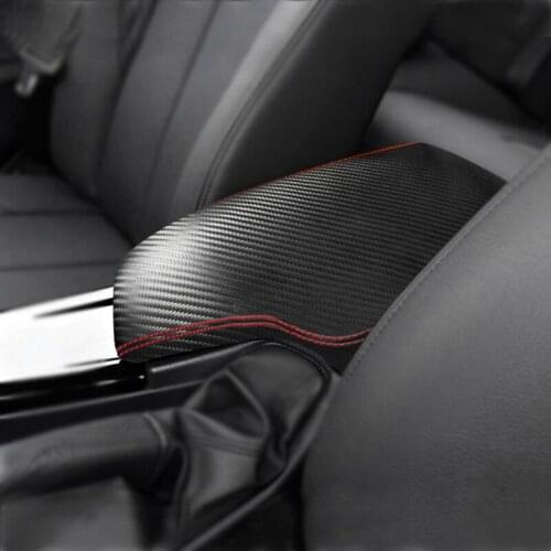 Car Interior Carbon Style Microfiber Leather Center Armrest Cover Trim For BMW 3 Series F30 2013 2014 2015 2016 2017 2018