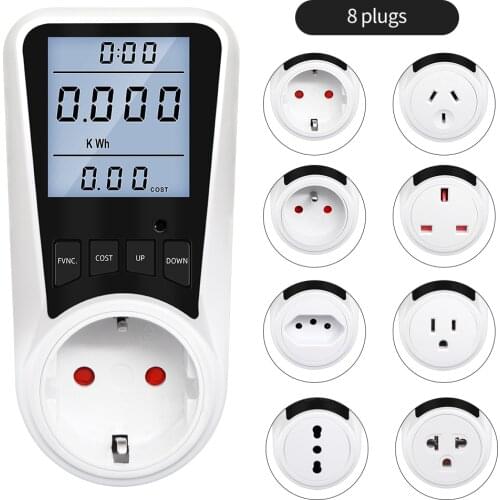 Digital Wattmeter AC Energy Socket Power Meter Electricity Usage Monitor Socket Kilowatt Wattage Voltage Meter with Backlight