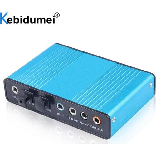 Kebidu 5.1 Channel External USB 2.0 Sound Card Audio Card Converter Adapter CM6206 Chipset Audio Adapter for PC Laptop