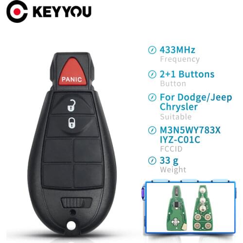 KEYYOU M3N5WY783X IYZ-C01C 433Mhz 2/3/4/5/6/7 Buttons Car Smart Remote Control Key For Jeep Grand Cherokee Chrysler 300 Dodge