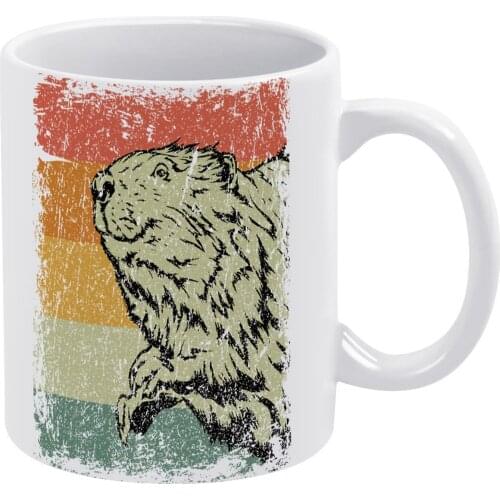 Beaver Mug Porcelain Cereal Mug Creative Retro Cups