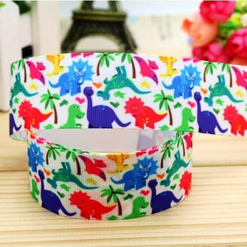 1.5'' Free shipping dinosaur printed grosgrain ribbon hairbow headwear party decoration diy wholesale OEM 38mm P5519