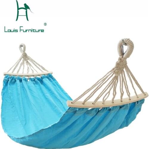 Louis Fashion Gsrden Sets Outdoor Swing Canvas Hoisting Chair Rollover Prevention Dormitory Single Hammock