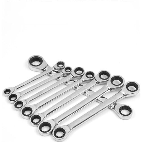 8-19 Chrome vanadium combination ratchet hand wrench set metal ratcheting socket spanners car repair tools set