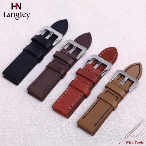 Genuine Leather Watchband For Wristwatch Straps 20mm/22mm/24mm/26mm Comfortable Breathable Sweatproof Straps Watch Accessories