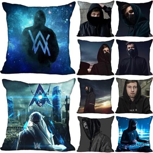 New Arrival Alan Walker Pillowcase Bedroom Home Decorative Gift Pillow Cover Square Zipper Pillow Cases 40x40,45x45 Satin Soft