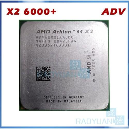 AMD Desktop CPU Athlon X2 6000 X2 6000+ 3.1GHz ADV6000IAA5DO Dual-Core CPU Processor Socket AM2 940pin