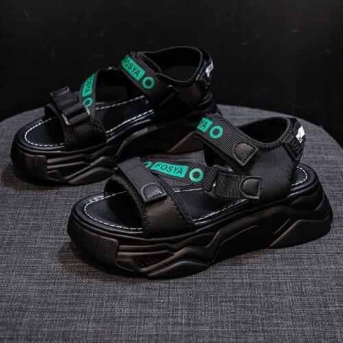 2021 New Summer Women Sandals Female Student Muffin Bottom Casual Womens Shoes Sports Fish Mouth Wedge Sandals