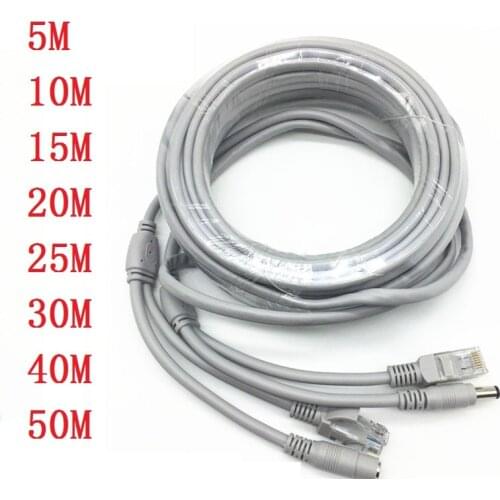 RJ45 Ethernet CCTV Cable Cat5e DC Power Cat5 Internet Network LAN Cable Cord PC Computer For POE IP Camera System Concatenon