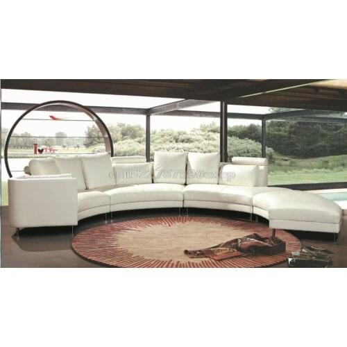 Modern corner leather sofa with arc leather sofa for living room sofa furniture