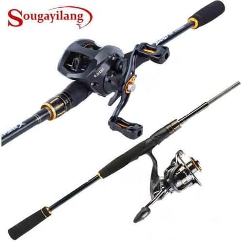 Baitcasting Spinning Fishing Rod Reel Combo - Fishing Pole Kit Set for Bass Carp Trout Boat Freshwater Saltwater Fishing