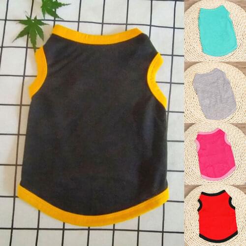 Solid color Pet Cat Costume Small Dog Cat Clothes Cute Puppy Cat Kitten T-shirt Summer Vest Shirt Apparel for Spring and Summer