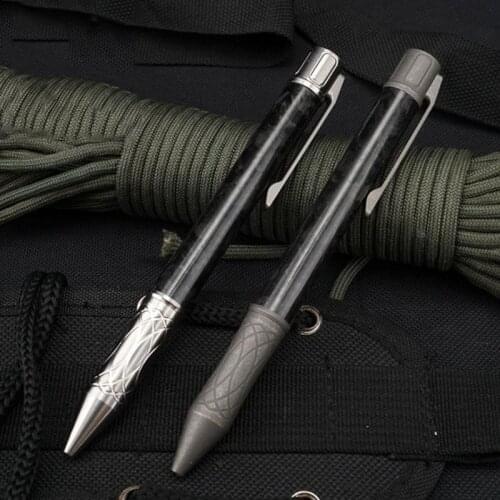 TC4 Titanium Alloy Writing pen Business Office ball pen Carbon Fibre Tactical Pen Multi-function EDC Portable Tool Outdoor