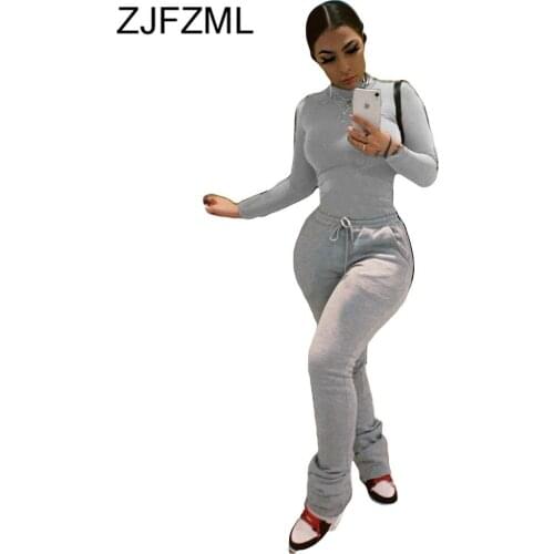 Warm Thick Sportswear Rompers Womens Jumpsuit Fall Winter Long Sleeve Drawstring Stacked Overall Casual Solid Plus Size Playsuit