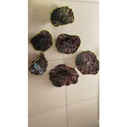 Turkey Design Colored Murano Glass LED Wall Sconce Blown Glass Art Wall Plates for Hotel Room Decoration